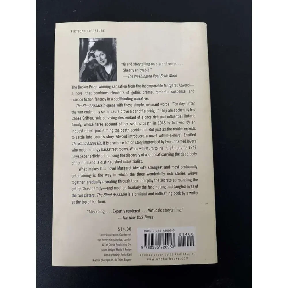 The Blind Assassin Margaret Atwood Paperback Booker Prize Winning Novel Book